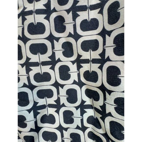 Vintage Vision Apparel Straight Satin Pants Womens Size 8 Tan Black Geometric - Picture 7 of 12